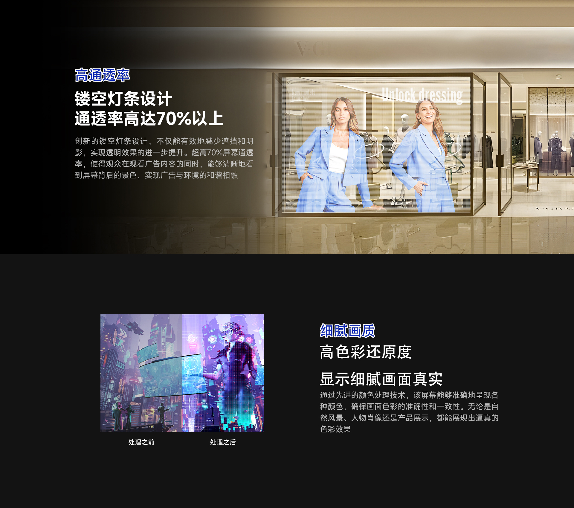 戶外透明顯示屏詳情